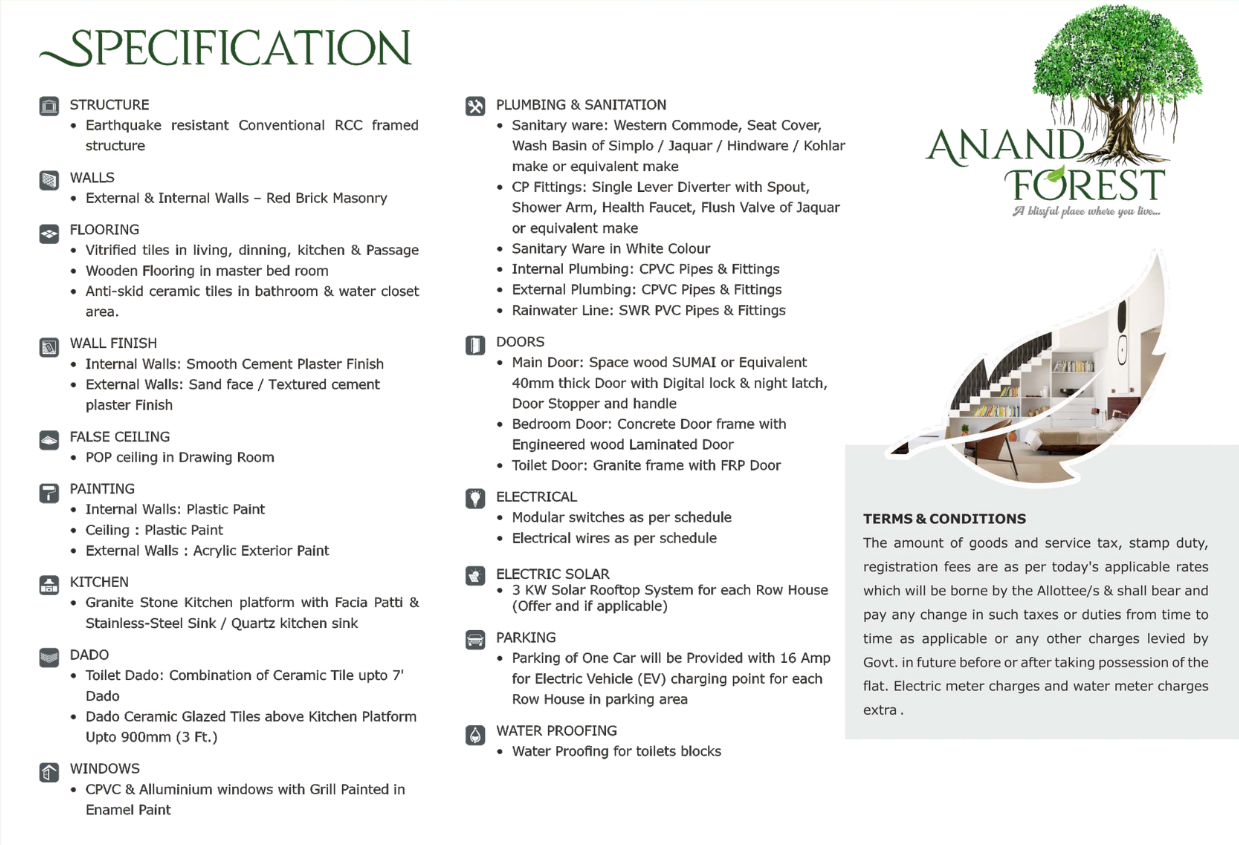 Anand forest specious 3bhk row house